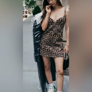 ANTHROPOLOGIE Dhruv Kapoor Leopard Mini Dress Relaxed Fit S NWT